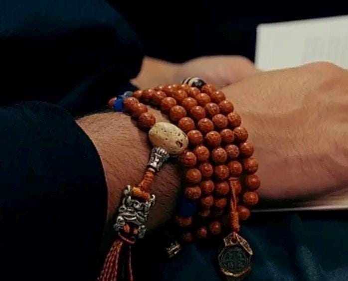 Handcrafted Bodhi toothless 108 Seed Tibetan Mala, Bead Necklace Bracelet for Meditation and Spiritual Practice
