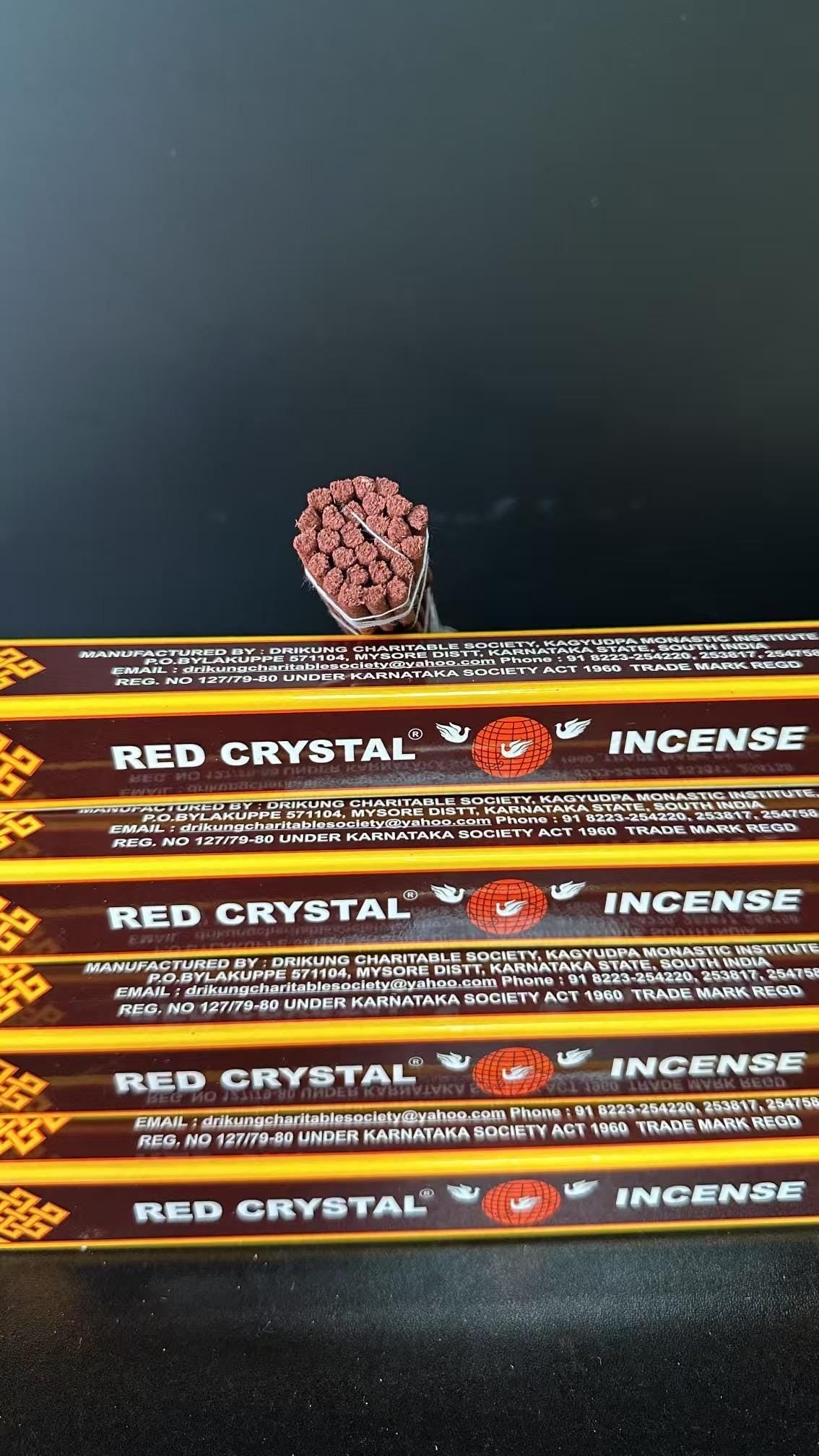 Handcrafted Authentic Red Crystal Incense, Traditional South India Tibetan Herbal Incense, Premium Handcrafted Meditation Sticks