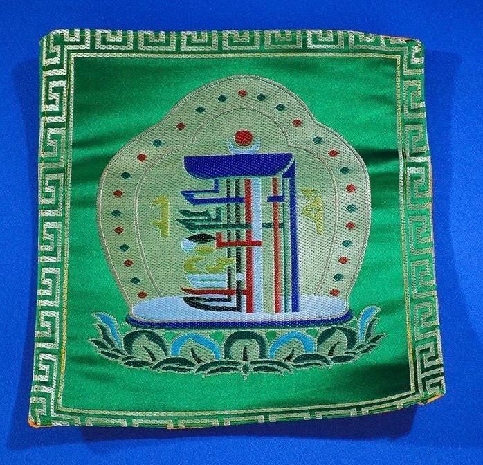 Handcrafted Cushion Tibetan Ritual Altar Mat Eight Auspicious Symbols Fabric Gift