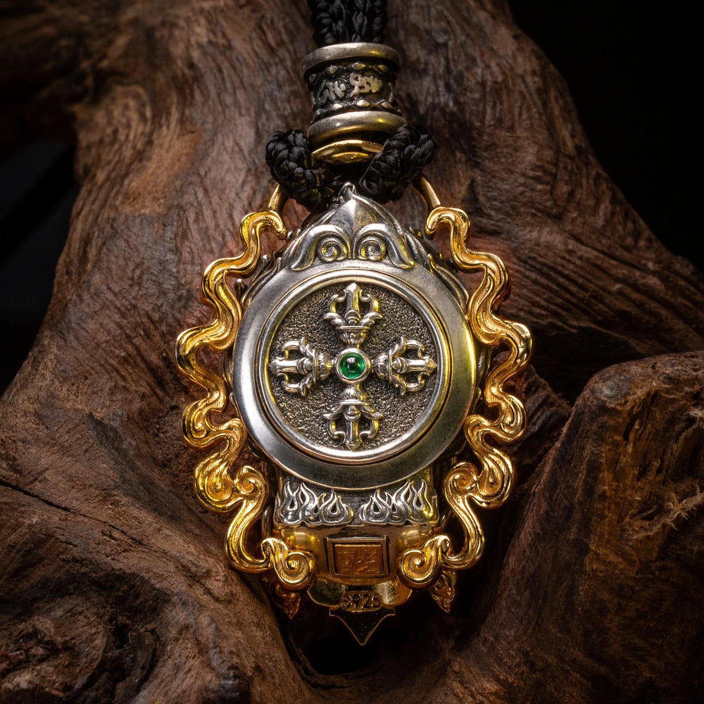 ORNATE MASK PENDANT — original source view 6; ORIGINAL REAR / CORD REFERENCE
