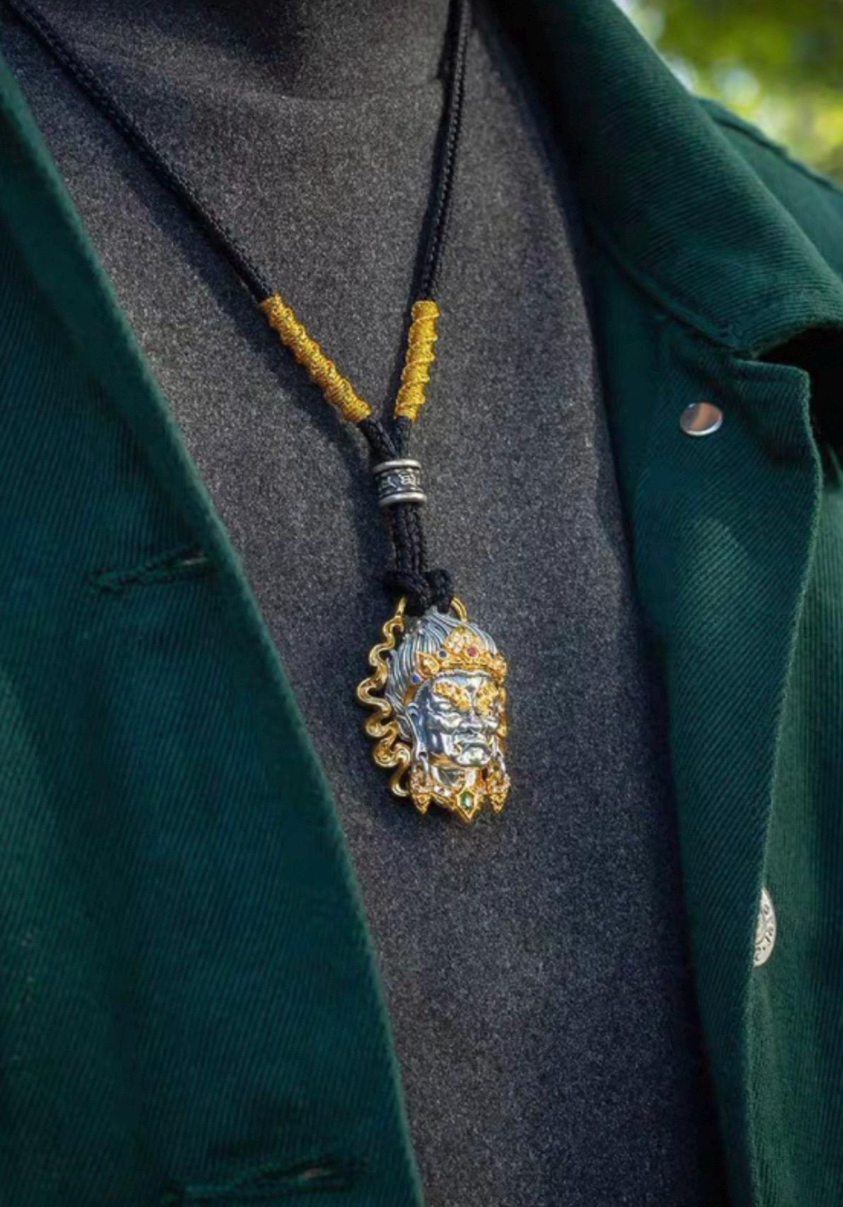 Handcrafted Silver Acala Pendant ������������������ Tibetan Guardian Amulet ���������