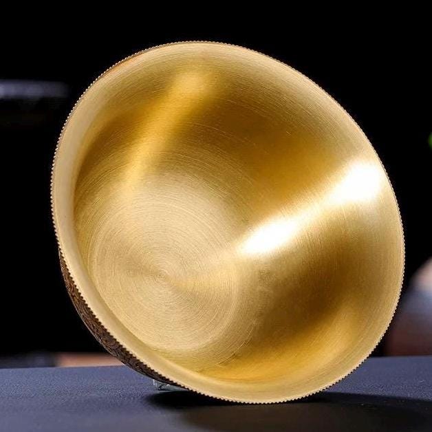 Handcrafted Brass Offering Bowl, Tibetan Buddhist Copper Altar Cup, Rituals Meditation and Incense Offerings