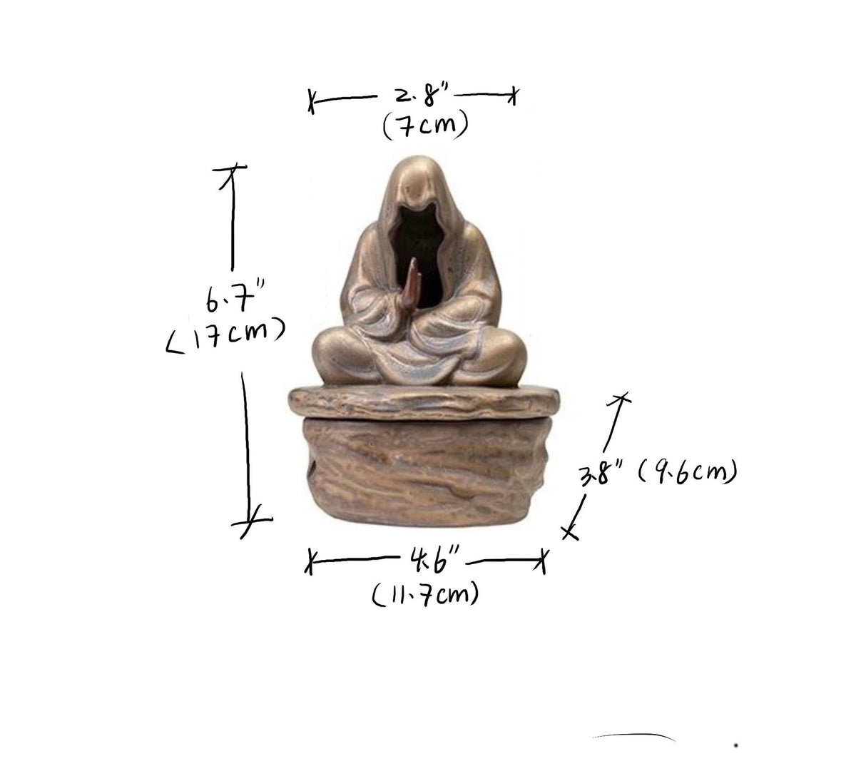 Handcrafted Zen Inspired Incense Burner Antique Style Pan Coil Holder for Meditation Bodhidharma Home Decor