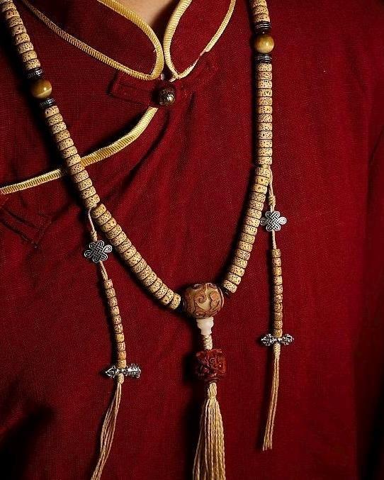 Natural Star Moon Bodhi 108 Seed Tibetan Mala, Bead Necklace Bracelet for Meditation and Spiritual Practice