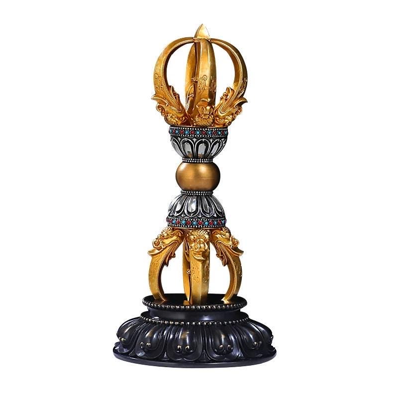 Handcrafted Vajra Nepalese Dorje Brass Handmade Tibetan Style gift Tibetan Sacred Buddhist Ritual