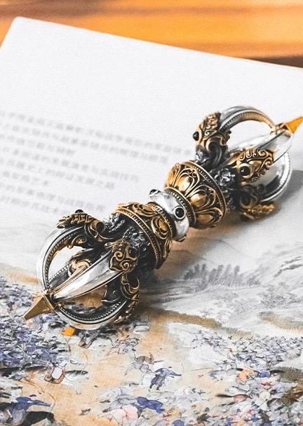 Handcrafted Vajra Nepalese Dorje Brass Handmade Tibetan Style gift Tibetan Sacred Buddhist Ritual