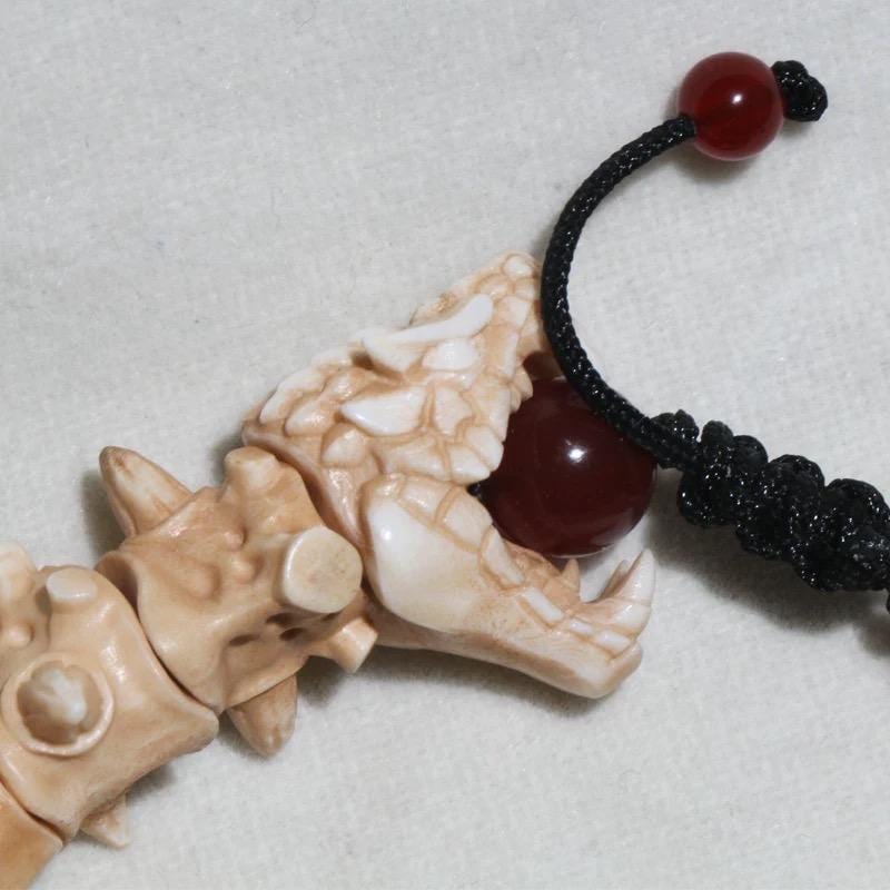 Hand-Carved Antler Zodiac Snake Bracelet, Zodiac Year of the Snake Jewelry for Men