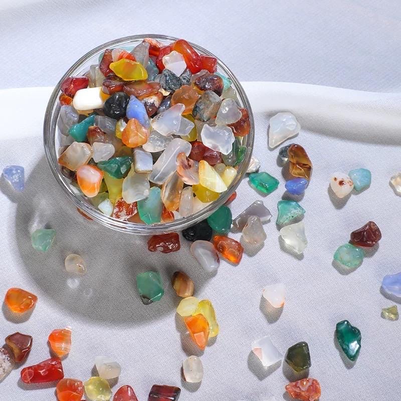 Mandala Offering Gem Stones Set, Multicolored Ritual Crystals for Tibetan Buddhist Practice