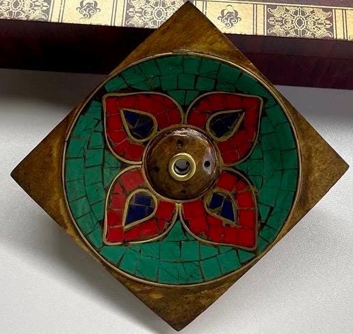 Handcrafted Nepalese Wooden Incense Holder | Column Stick Incense Burner for Home Meditation