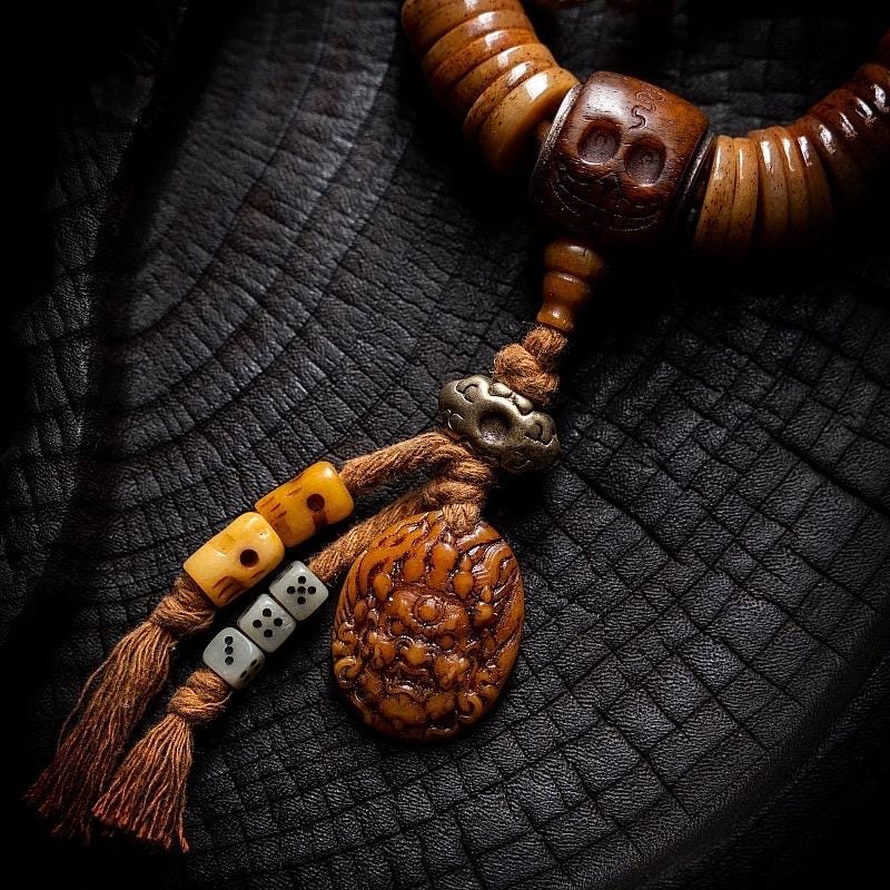 Vintage Tibetan Yak Bone Bracelet, Handcrafted Single-Strand Beads for Men & Women