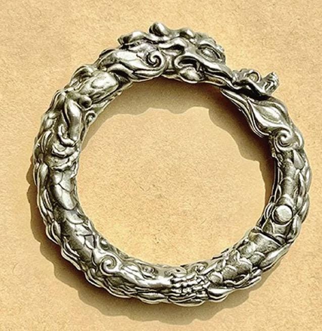 Dragon Loong Keychain Tibetan Handcrafted Copper or Silver Good Fortune Protection Figurine key ring Home Decor Unique Gift