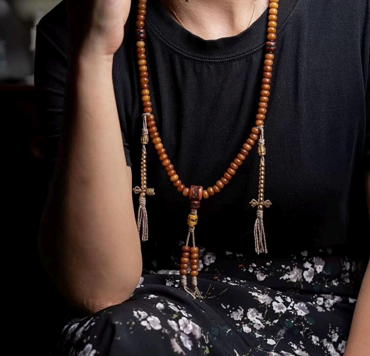 Handcrafted Yak Bone Mala Bracelet: Tibetan Prayer Beads, Spiritual Jewelry