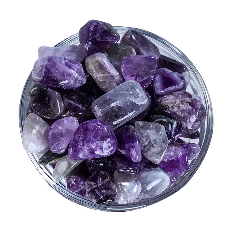 Mandala Offering Gem Stones Set, Amethyst Ritual Crystals for Tibetan Buddhist Practice
