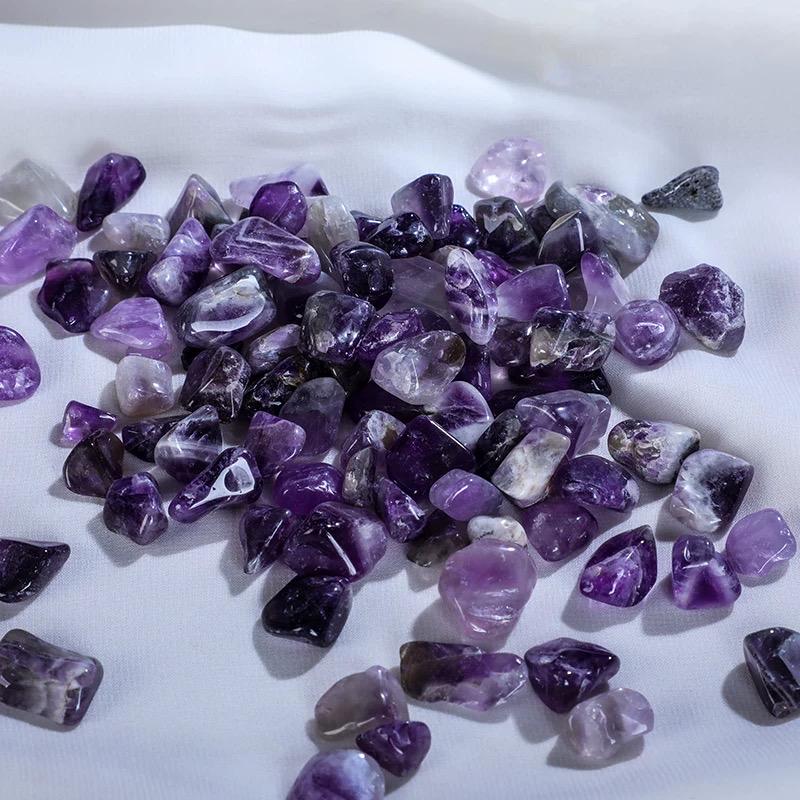 Mandala Offering Gem Stones Set, Amethyst Ritual Crystals for Tibetan Buddhist Practice