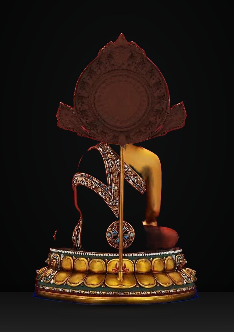 Handcrafted Shakyamuni Buddha Statue: Tibetan Brass Deity