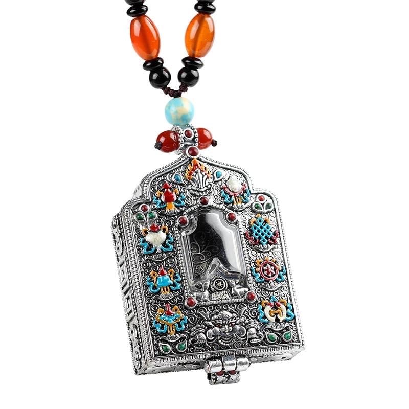 Handmade Tibetan Brass Ghau Necklace: Buddhist Amulet Locket