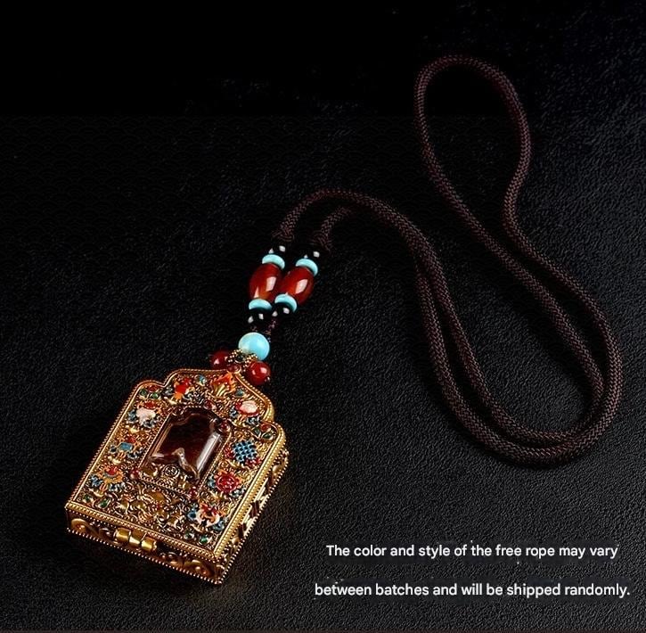 Handmade Tibetan Brass Ghau Necklace: Buddhist Amulet Locket