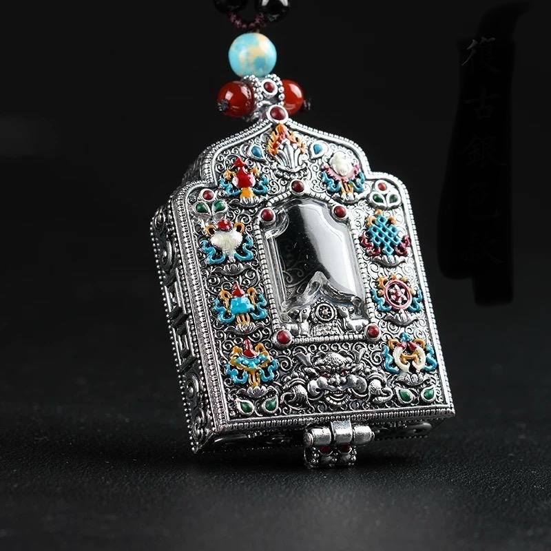 Handmade Tibetan Brass Ghau Necklace: Buddhist Amulet Locket