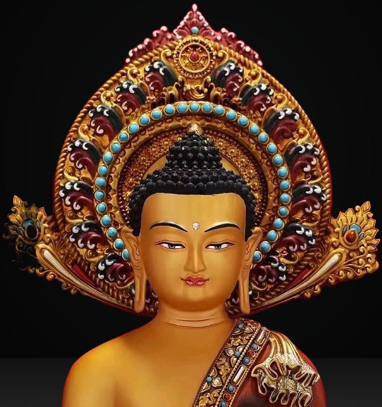 Handcrafted Shakyamuni Buddha Statue: Tibetan Brass Deity