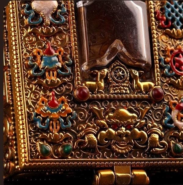 Handmade Tibetan Brass Ghau Necklace: Buddhist Amulet Locket