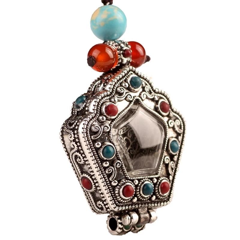 Tibetan Ghau Prayer Box Necklace | Buddhist Amulet Pendant | Handmade Brass Ghau Locket