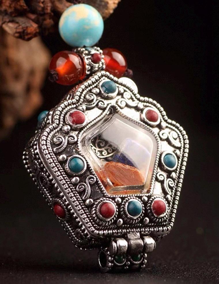 Tibetan Ghau Prayer Box Necklace | Buddhist Amulet Pendant | Handmade Brass Ghau Locket