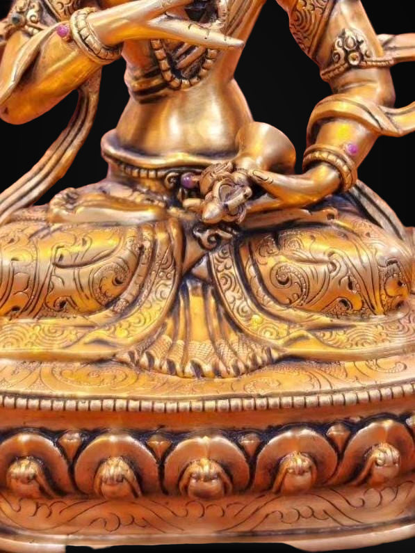 7” Vajrasattva Statue | Handcrafted Nepalese Copper Dorje Sempa