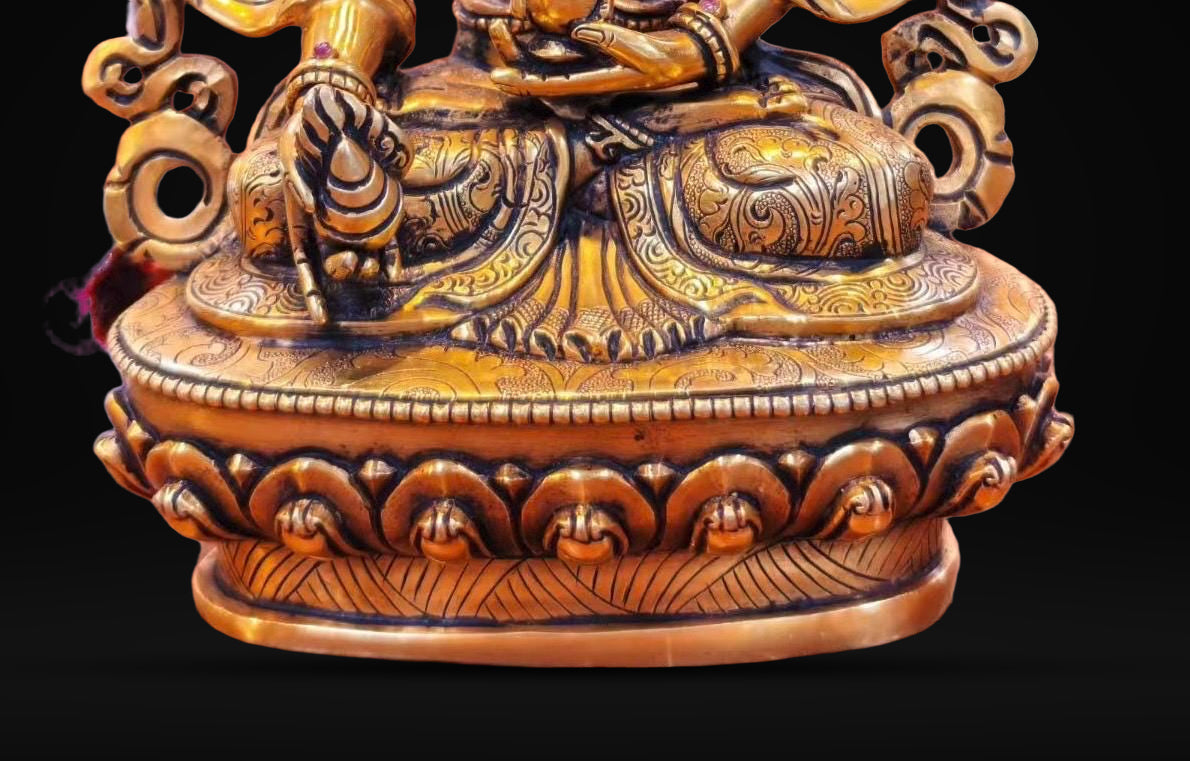 Kṣitigarbha Bodhisattva Statue • 24k Gold Gilded • Pure Copper • Handcrafted Nepal Buddhist Art