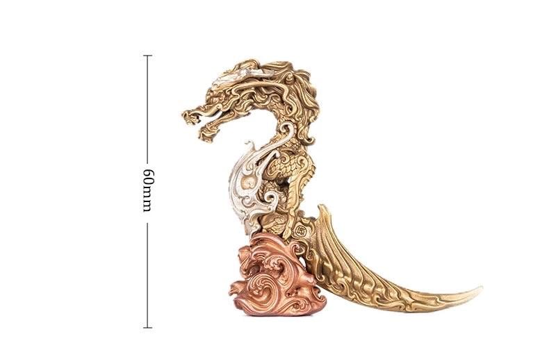 Handcrafted Brass / Silver Dragon Tea Knife – Symbol of Power & Prosperity