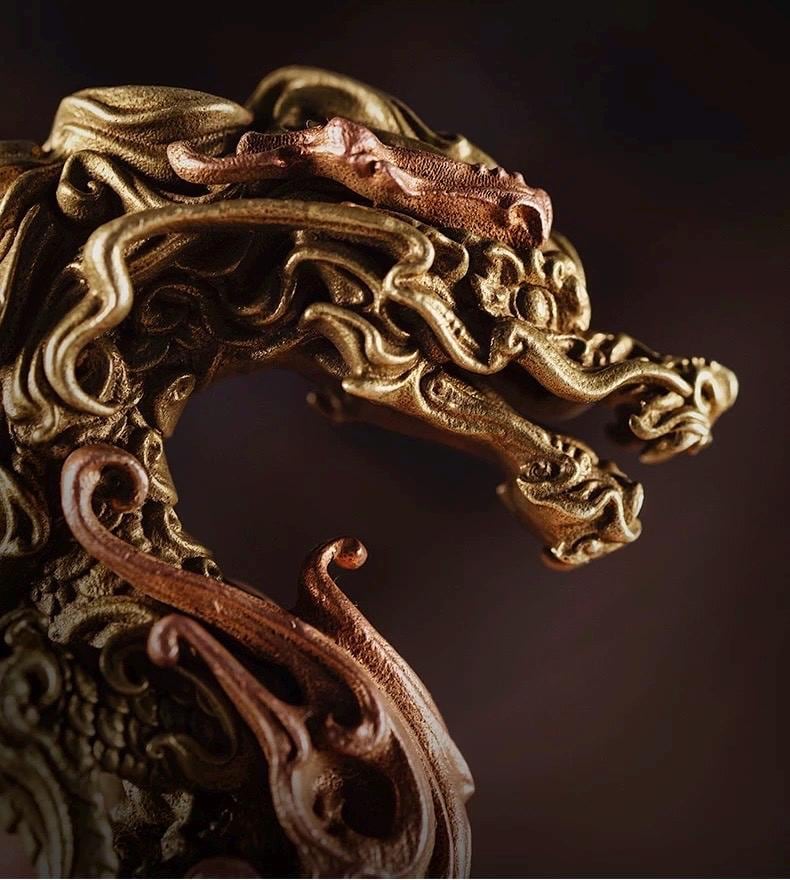 Handcrafted Brass / Silver Dragon Tea Knife – Symbol of Power & Prosperity