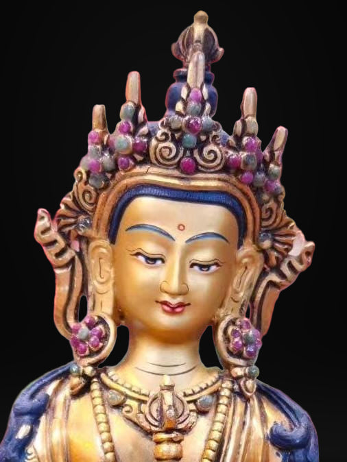 7” Vajrasattva Statue | Handcrafted Nepalese Copper Dorje Sempa