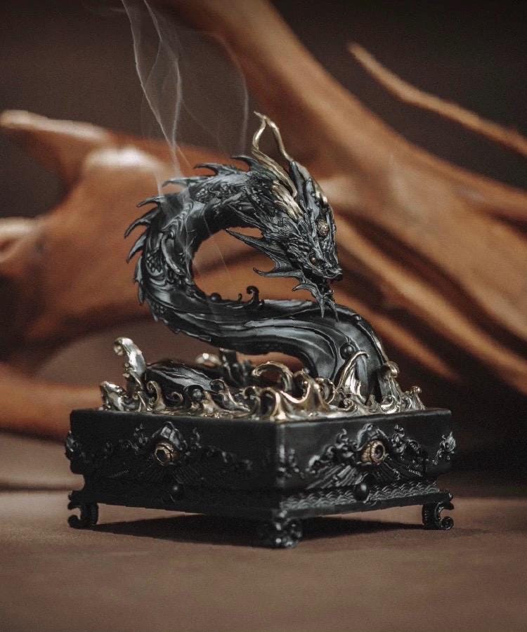 Handcrafted Dragon Incense Burner • Copper Art Sculpture • Dragon Decor • Artisan-Made Aromatherapy Burner • Auspicious Home Gift