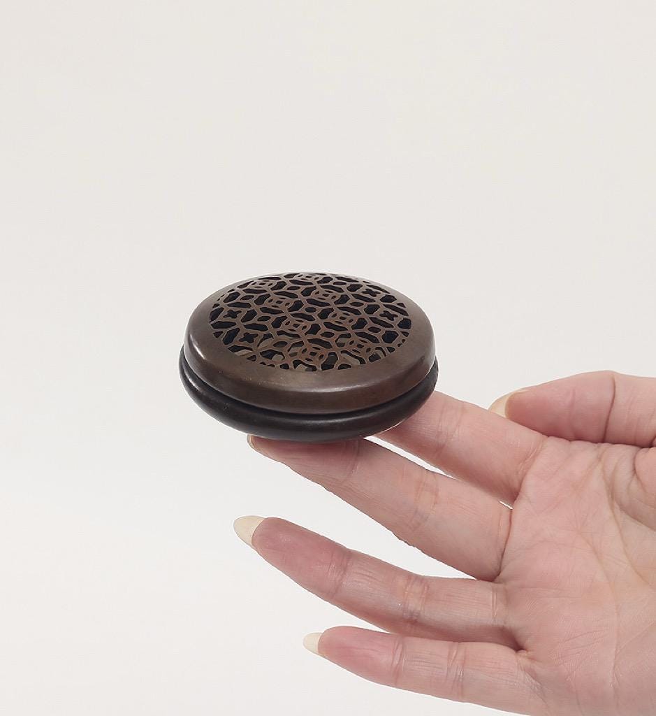 Handmade Purple Copper Incense Burner, Zen Aromatherapy Altar