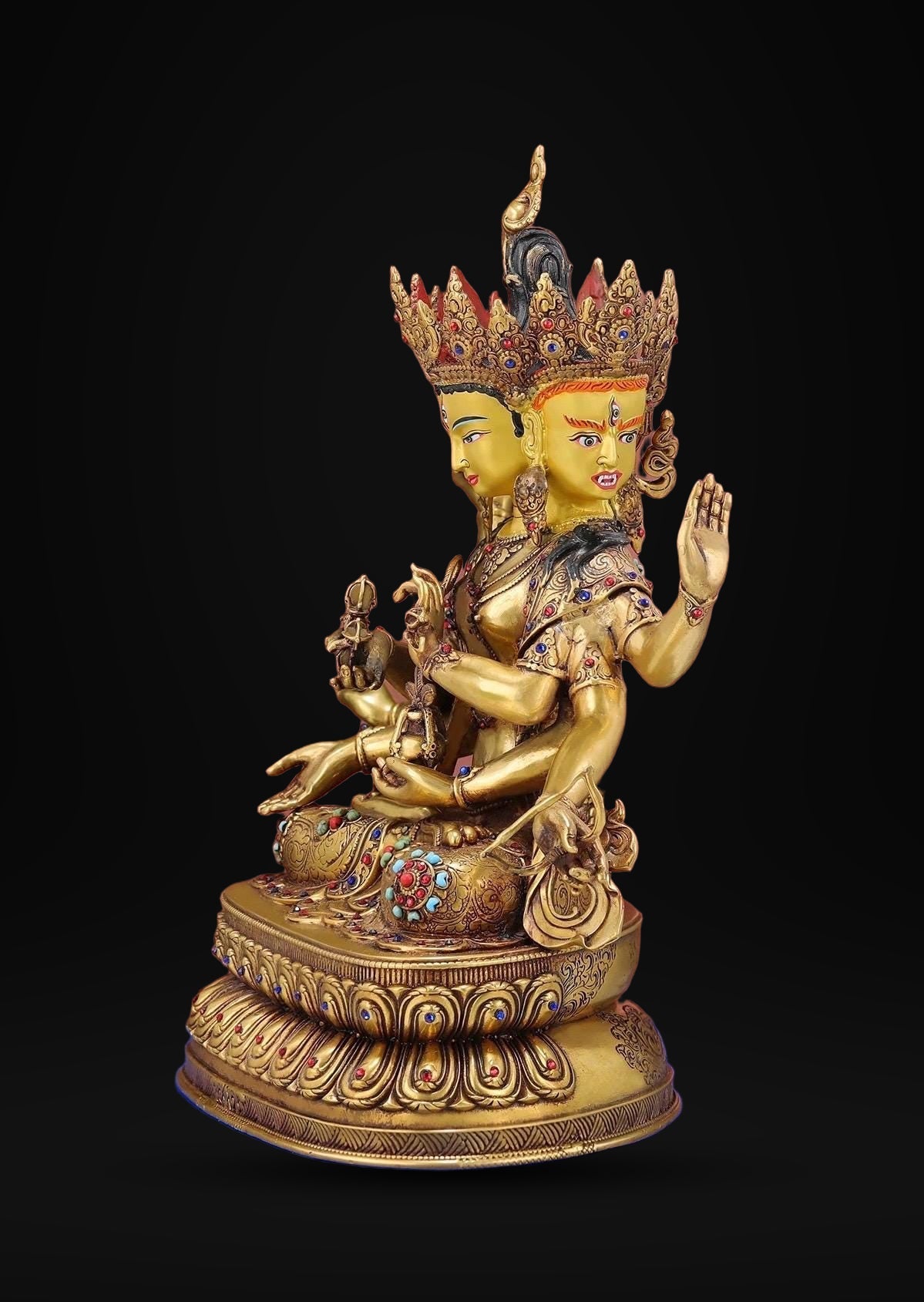 Nepalese Ushnishavijaya Statue • Brass Tibetan Deity Sculpture • Handmade Buddhist Goddess Figure