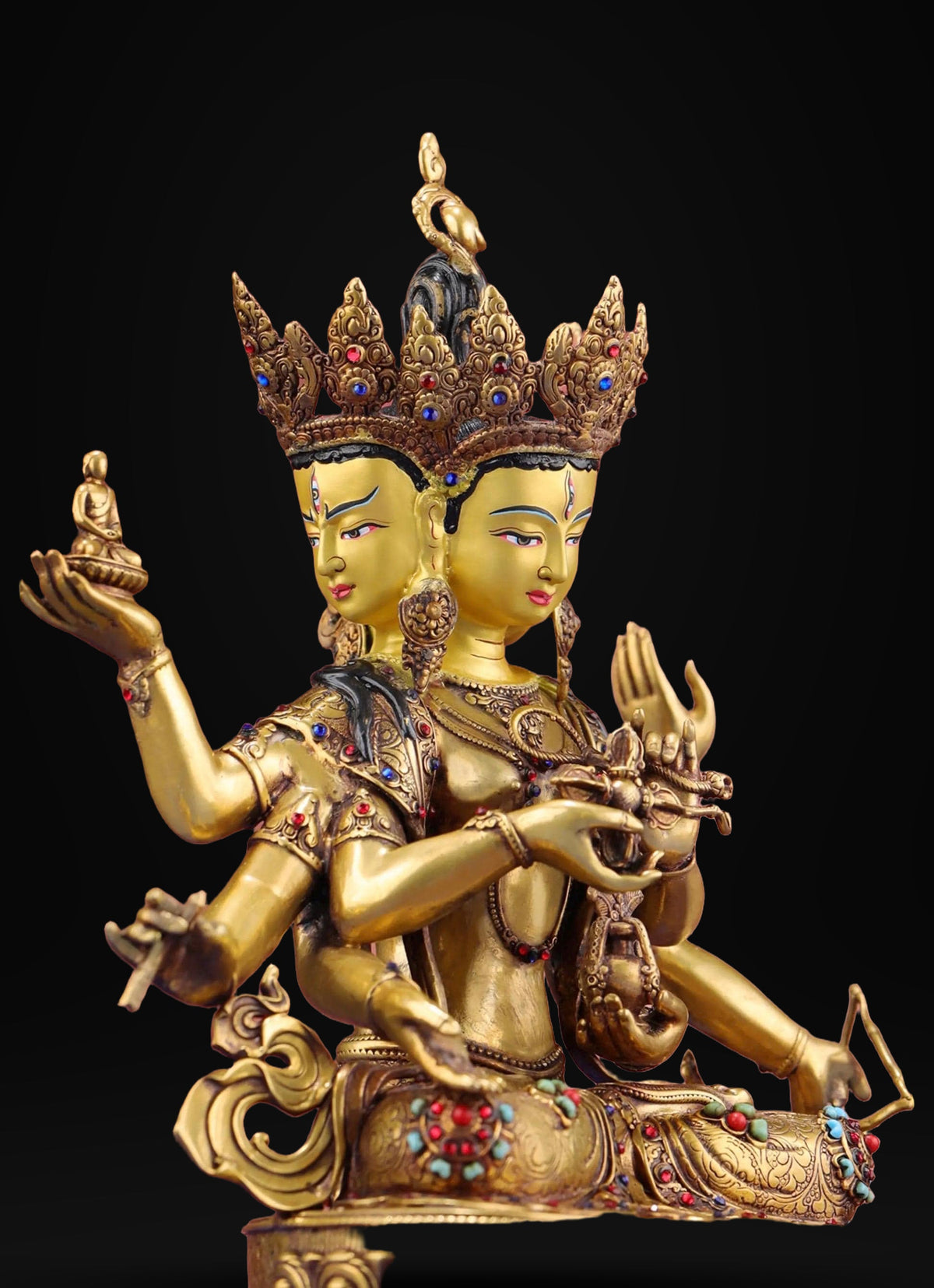 Nepalese Ushnishavijaya Statue • Brass Tibetan Deity Sculpture • Handmade Buddhist Goddess Figure