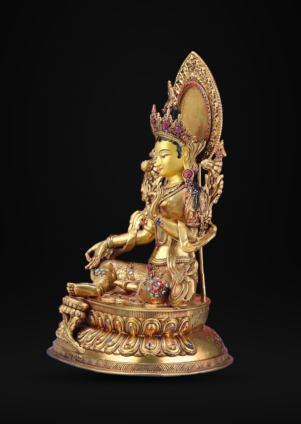 Nepalese Green Tara Statue – Tibetan Buddhist Deity for Home Altar
