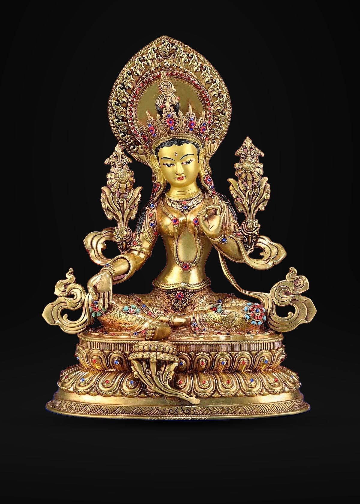 Nepalese Green Tara Statue – Tibetan Buddhist Deity for Home Altar