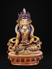 Kṣitigarbha Bodhisattva Statue • 24k Gold Gilded • Pure Copper • Handcrafted Nepal Buddhist Art