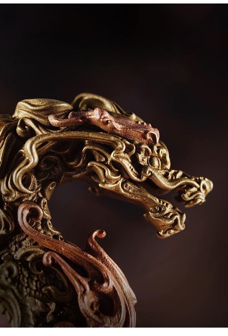 Handcrafted Brass / Silver Dragon Tea Knife – Symbol of Power & Prosperity