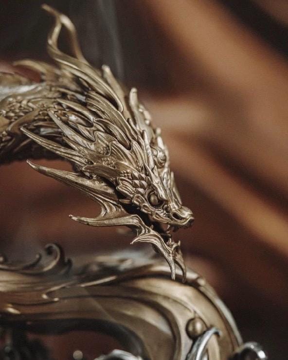 Handcrafted Dragon Incense Burner • Copper Art Sculpture • Dragon Decor • Artisan-Made Aromatherapy Burner • Auspicious Home Gift