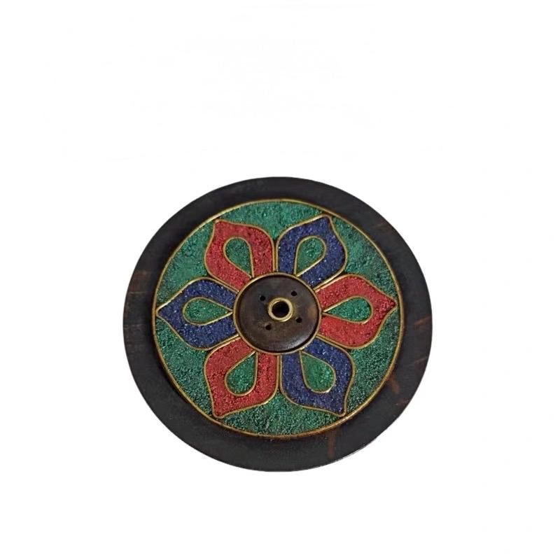 Handcrafted Nepalese Incense Holder | Large 9.2cm Base | 5mm Thick Incense Burner | Tibetan Incense Stand
