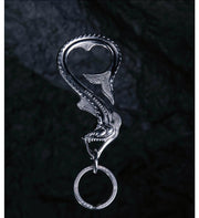 Deep Sea Viper Fish Bottle Opener Keychain, Unique Stainless Steel Carabiner Hook, Creative EDC Tool for Men, Masculine Gift Idea