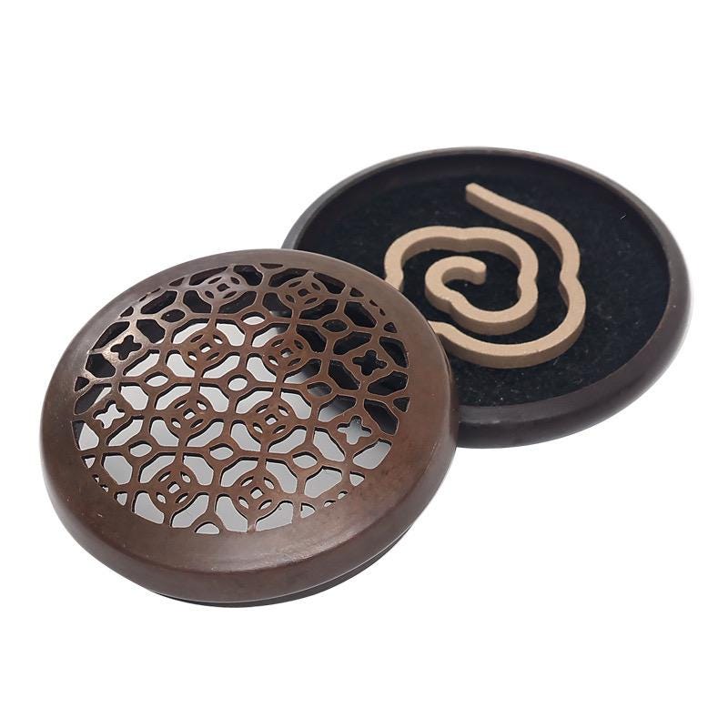 Handmade Purple Copper Incense Burner, Zen Aromatherapy Altar