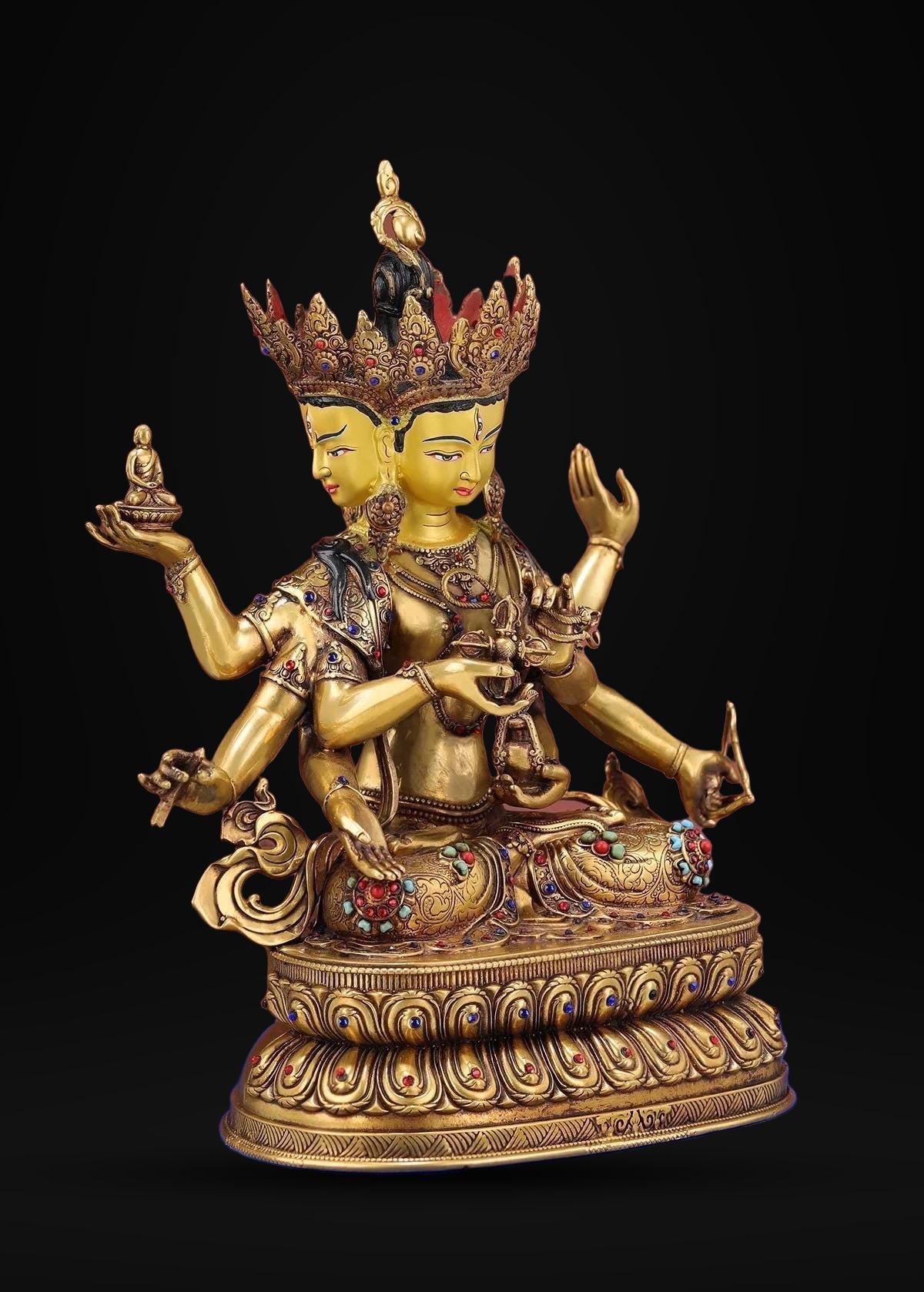 Nepalese Ushnishavijaya Statue • Brass Tibetan Deity Sculpture • Handmade Buddhist Goddess Figure