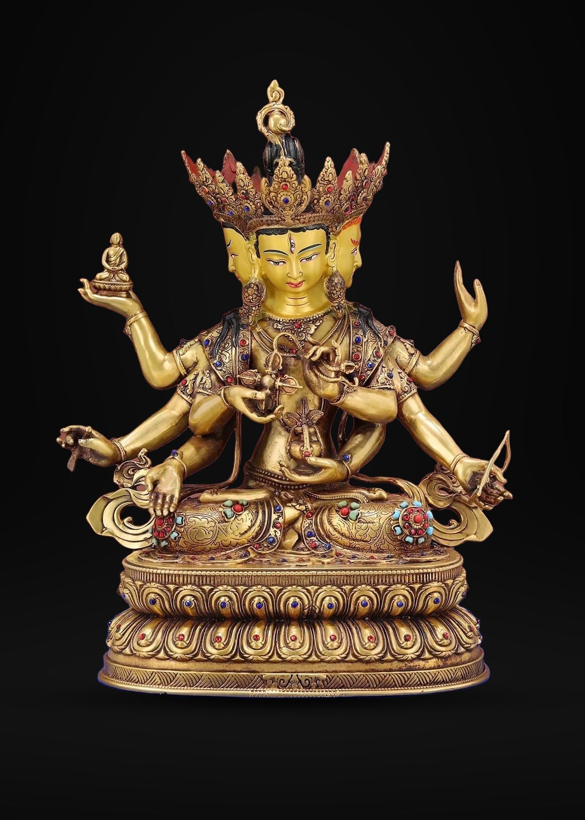 Nepalese Ushnishavijaya Statue • Brass Tibetan Deity Sculpture • Handmade Buddhist Goddess Figure