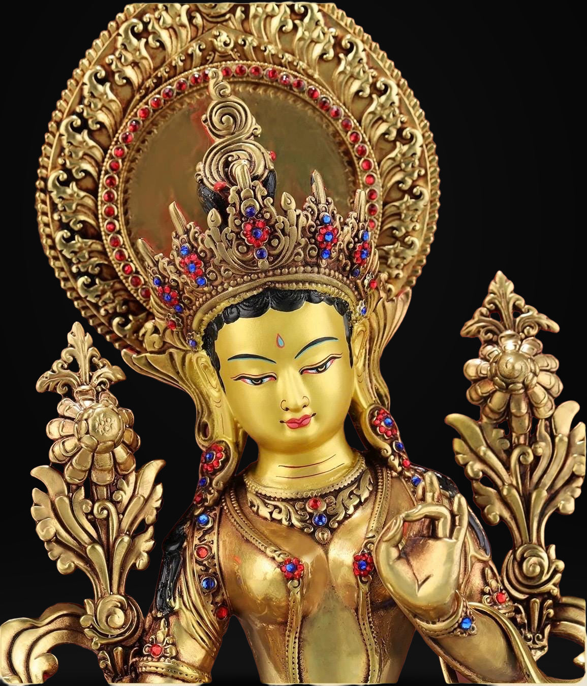 Nepalese Green Tara Statue – Tibetan Buddhist Deity for Home Altar