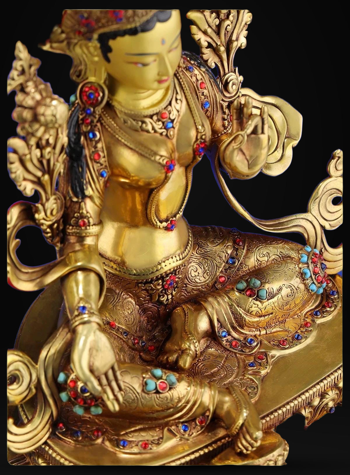 Nepalese Green Tara Statue – Tibetan Buddhist Deity for Home Altar