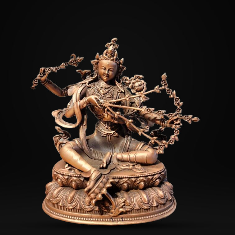 Kurukulle Red Tara Statue, Tibetan Buddhism Deity, 3 Inch 12cm Fine Copper Figurine, Altar Blessing, Handmade Buddhist Sculpture