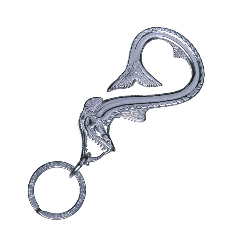 Deep Sea Viper Fish Bottle Opener Keychain, Unique Stainless Steel Carabiner Hook, Creative EDC Tool for Men, Masculine Gift Idea