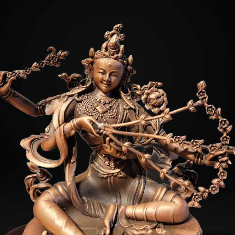 Kurukulle Red Tara Statue, Tibetan Buddhism Deity, 3 Inch 12cm Fine Copper Figurine, Altar Blessing, Handmade Buddhist Sculpture